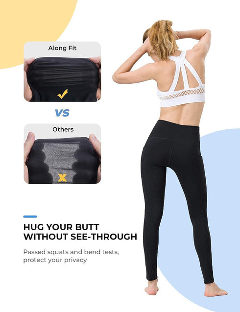 High Waisted Tummy Control Leggings-Yoga-Pants with Pockets Leggings for Women Workout Squat Proof Tights